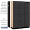 Salsbury Industries 2 Tier Designer Locker, 54"Wx76"Hx18"D, 6 Door, Black 18-22368BLK - alternate 2